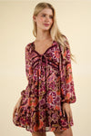 Funky Floral Dress with Sweetheart Neckline