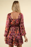 Funky Floral Dress with Sweetheart Neckline