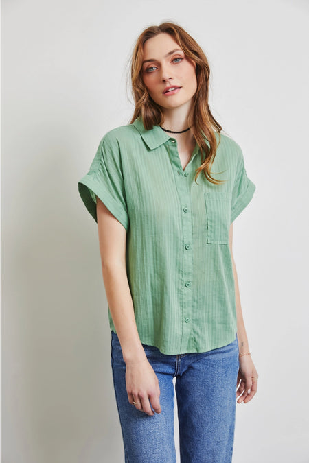 Slouchy Button Front Top