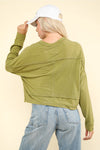 Oversized Casual Top in Dark Lime