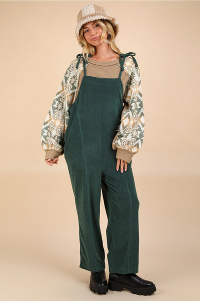 Fleece Jumpsuit in Forest Green