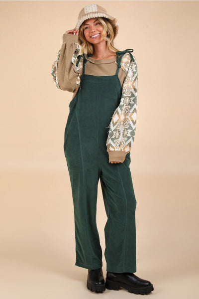 Fleece Jumpsuit in Forest Green