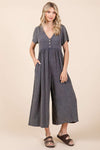 Black Mineral Wash Jumpsuit