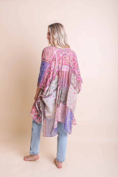 Bohemian Burnout Velvet Kimono White