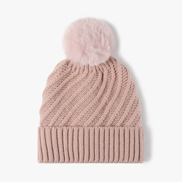 Ribbed Knit Beanie with Pom - 4 Colors Available