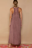 Racerback Zipper Maxi with Front Slits