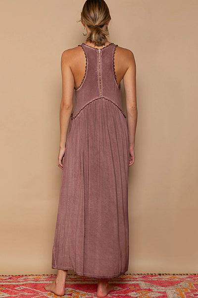 Racerback Zipper Maxi with Front Slits