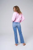 High Rise Medium Wash Straight Leg Jeans