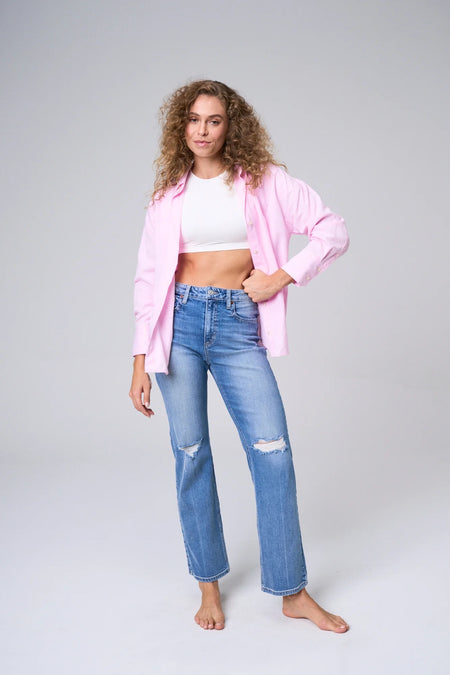 High Rise Straight Leg Jeans - Risen