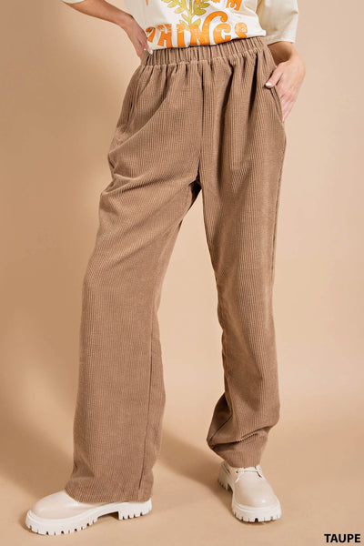 Soft Corduroy Wide Leg Pants