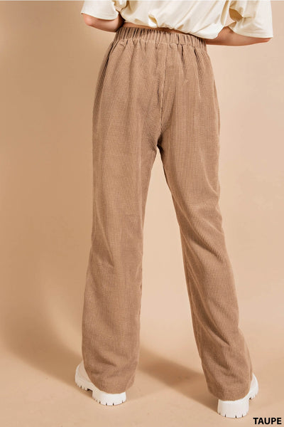 Soft Corduroy Wide Leg Pants