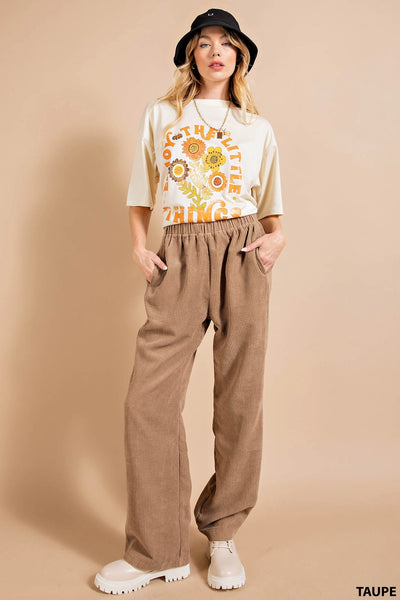 Soft Corduroy Wide Leg Pants