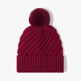 Ribbed Knit Beanie with Pom - 4 Colors Available